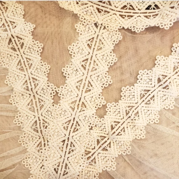 NEW: SHEER MOCK NECK RUFFLED BLOUSE - Picture 5 of 16